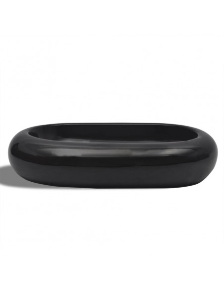 Lavandino da bagno in ceramica ovale nero