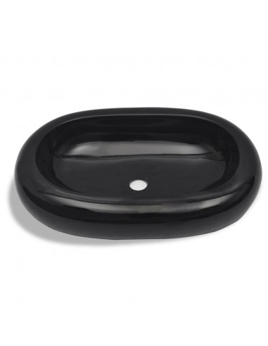Lavandino da bagno in ceramica ovale nero