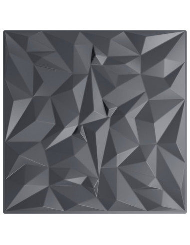 Pannelli Murali 48 pz Grigi 50x50 cm XPS 12 m² Ametista