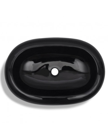 Lavandino da bagno in ceramica ovale nero
