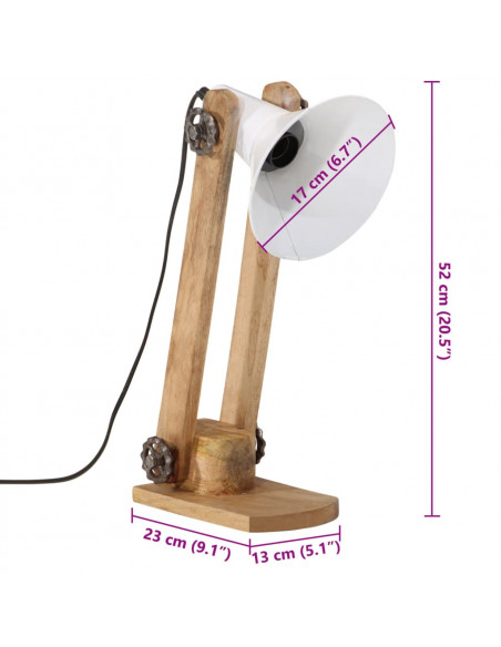 Lampada da Scrivania 25 W Bianca 23x13x52 cm E27