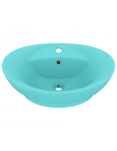 Lavabo con Troppopieno Ovale Turchese Opaco 58,5x39 cm Ceramica