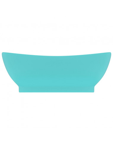 Lavabo con Troppopieno Ovale Turchese Opaco 58,5x39 cm Ceramica