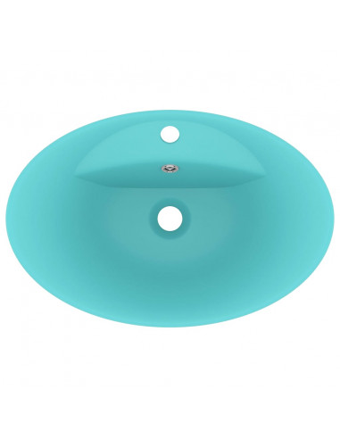 Lavabo con Troppopieno Ovale Turchese Opaco 58,5x39 cm Ceramica