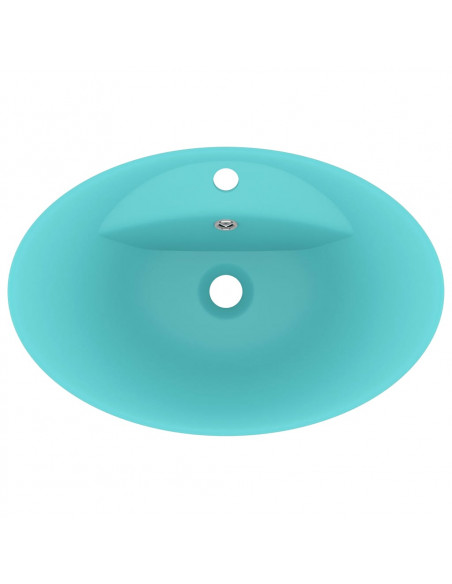 Lavabo con Troppopieno Ovale Turchese Opaco 58,5x39 cm Ceramica