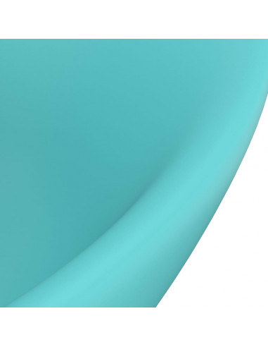 Lavabo con Troppopieno Ovale Turchese Opaco 58,5x39 cm Ceramica