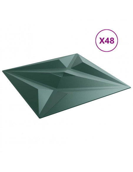 Pannelli Murali 48 pz Verdi 50x50 cm XPS 12 m² Stella