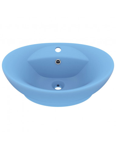 Lavabo con Troppopieno Ovale Azzurro Opaco 58,5x39 cm Ceramica
