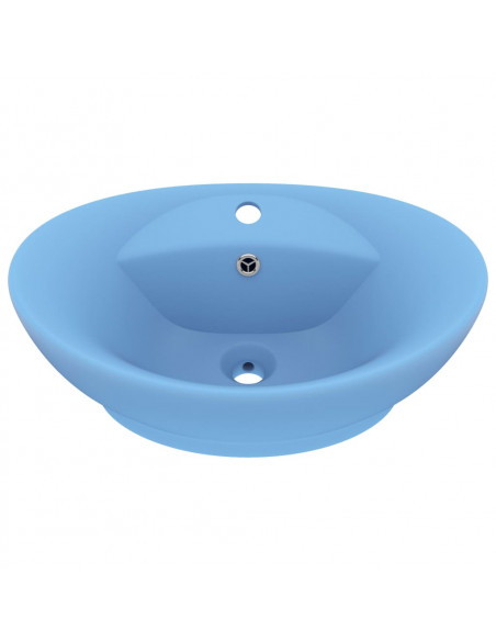 Lavabo con Troppopieno Ovale Azzurro Opaco 58,5x39 cm Ceramica