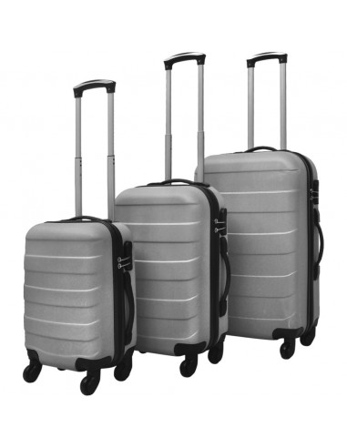 Set Trolley Rigidi 3 pz Argento 45,5/55/66 cm