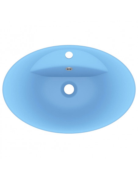 Lavabo con Troppopieno Ovale Azzurro Opaco 58,5x39 cm Ceramica