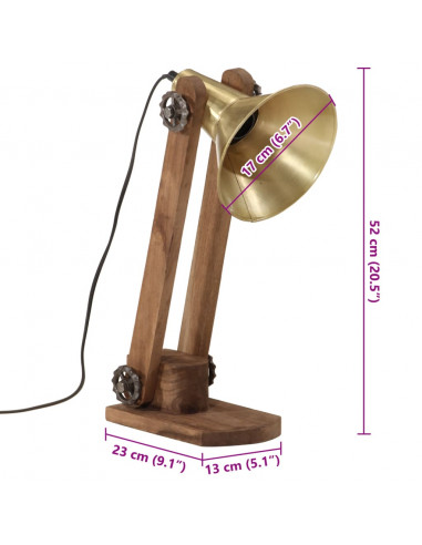 Lampada a Scrivania 25 W Ottone Anticato 23x13x52 cm E27