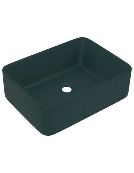 Lavandino Luxury Verde Scuro Opaco 41x30x12 cm in Ceramica