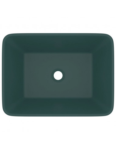 Lavandino Luxury Verde Scuro Opaco 41x30x12 cm in Ceramica