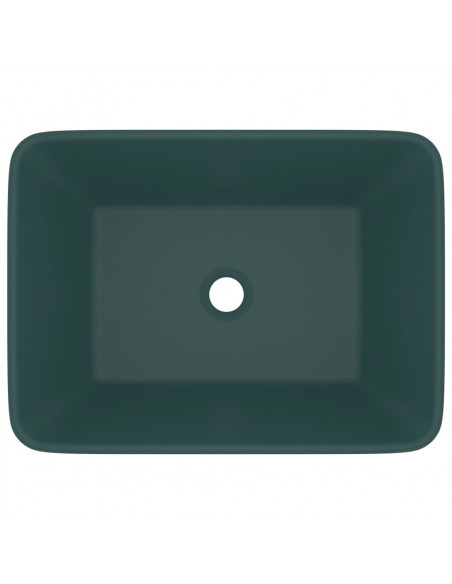 Lavandino Luxury Verde Scuro Opaco 41x30x12 cm in Ceramica