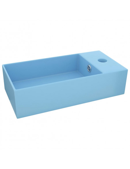 Lavandino con Troppopieno in Ceramica Azzurro