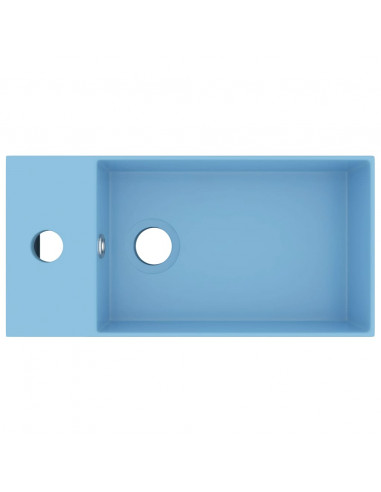 Lavandino con Troppopieno in Ceramica Azzurro