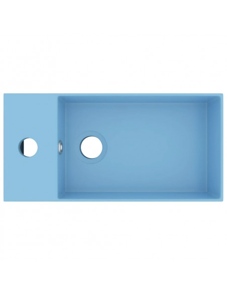 Lavandino con Troppopieno in Ceramica Azzurro