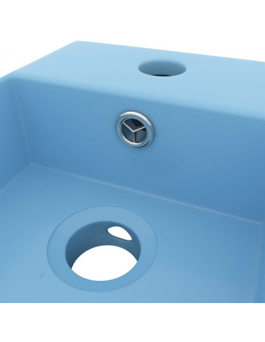 Lavandino con Troppopieno in Ceramica Azzurro