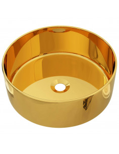Lavandino 40x15 cm in Ceramica Oro 2