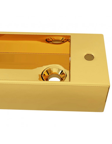 Lavandino con Troppopieno 49x25x15 cm in Ceramica Oro