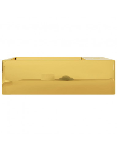 Lavandino con Troppopieno 49x25x15 cm in Ceramica Oro