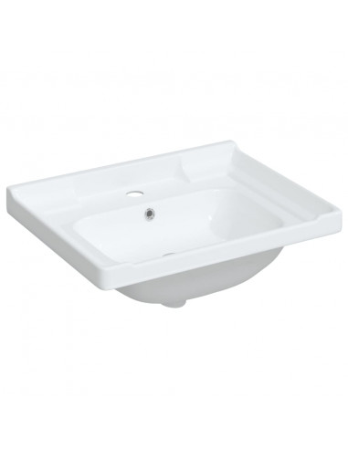 Lavandino da Bagno Bianco 61x48x23 cm Rettangolare in Ceramica