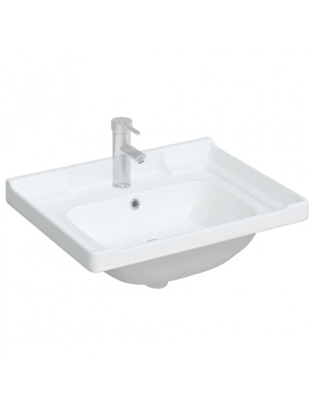 Lavandino da Bagno Bianco 61x48x23 cm Rettangolare in Ceramica