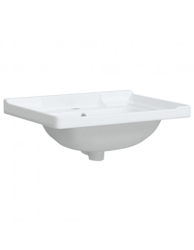 Lavandino da Bagno Bianco 61x48x23 cm Rettangolare in Ceramica