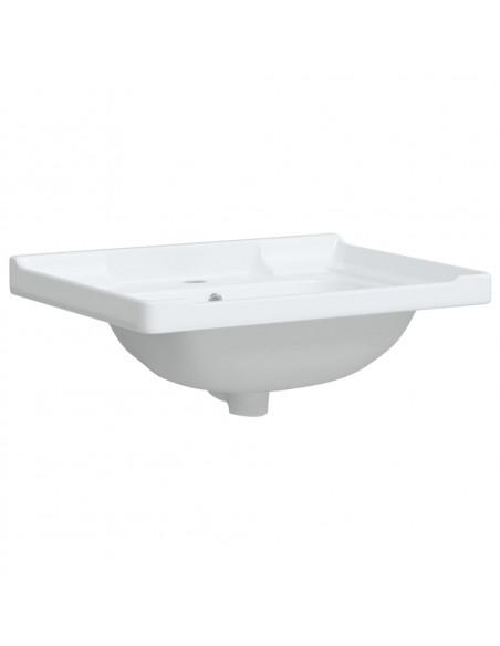 Lavandino da Bagno Bianco 61x48x23 cm Rettangolare in Ceramica