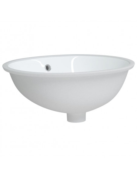 Lavandino da Bagno Bianco 47x39x21 cm Ovale in Ceramica