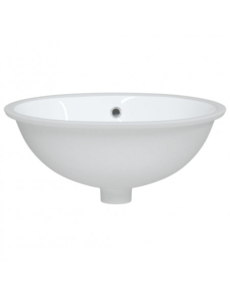 Lavandino da Bagno Bianco 47x39x21 cm Ovale in Ceramica