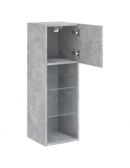 Mobile TV con Luci LED Grigio Cemento 30,5x30x90 cm