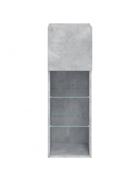 Mobile TV con Luci LED Grigio Cemento 30,5x30x90 cm