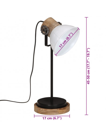 Lampada da Scrivania 25 W Bianca 17x17x50 cm E27