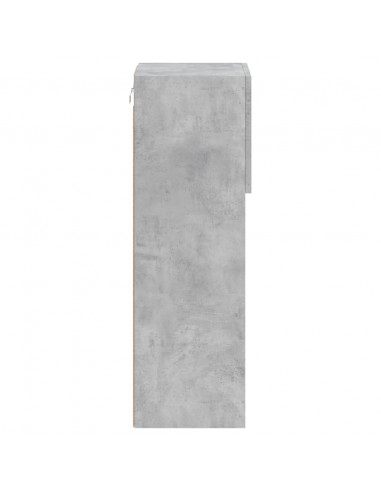 Mobile TV con Luci LED Grigio Cemento 30,5x30x90 cm