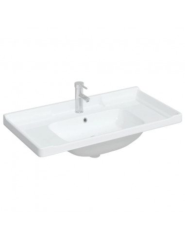 Lavandino da Bagno Bianco 91,5x48x23cm Rettangolare in Ceramica