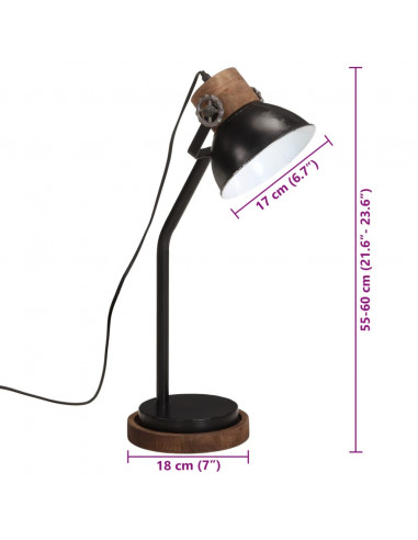 Lampada da Scrivania 25 W Nera 18x18x60 cm E27