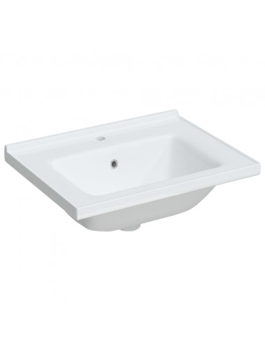 Lavandino da Bagno Bianco 61x48x19,5cm Rettangolare in Ceramica