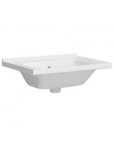 Lavandino da Bagno Bianco 61x48x19,5cm Rettangolare in Ceramica