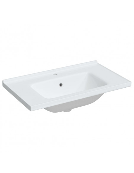 Lavandino da Bagno Bianco 81x48x19,5cm Rettangolare in Ceramica