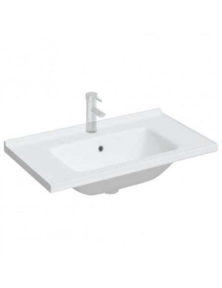 Lavandino da Bagno Bianco 81x48x19,5cm Rettangolare in Ceramica