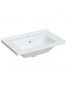 Lavandino da Bagno Bianco 71x48x19,5cm Rettangolare in Ceramica 2