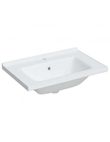 Lavandino da Bagno Bianco 71x48x19,5cm Rettangolare in Ceramica