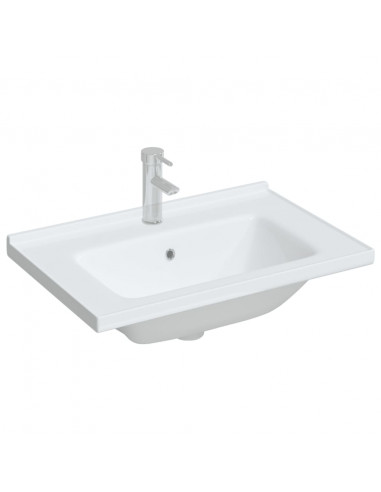 Lavandino da Bagno Bianco 71x48x19,5cm Rettangolare in Ceramica