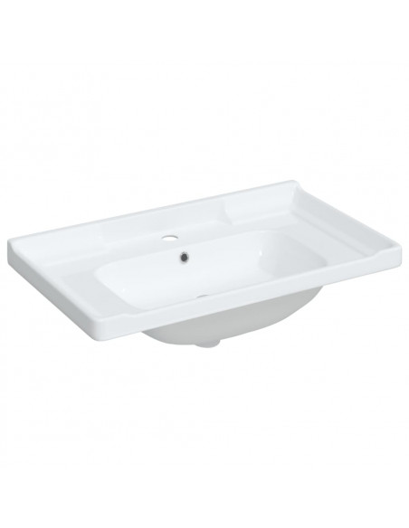 Lavandino da Bagno Bianco 81x48x23 cm Rettangolare in Ceramica