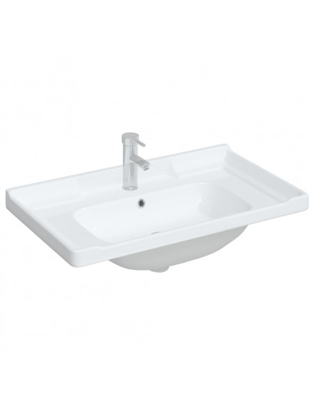 Lavandino da Bagno Bianco 81x48x23 cm Rettangolare in Ceramica