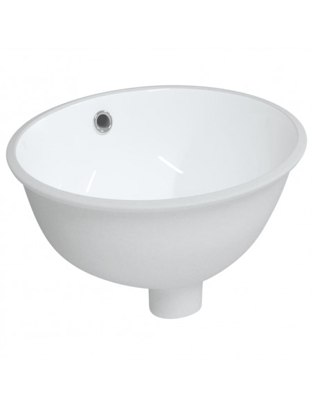 Lavandino da Bagno Bianco 33x29x16,5 cm Ovale in Ceramica