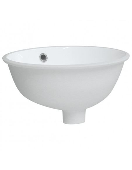 Lavandino da Bagno Bianco 33x29x16,5 cm Ovale in Ceramica
