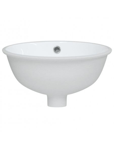 Lavandino da Bagno Bianco 33x29x16,5 cm Ovale in Ceramica